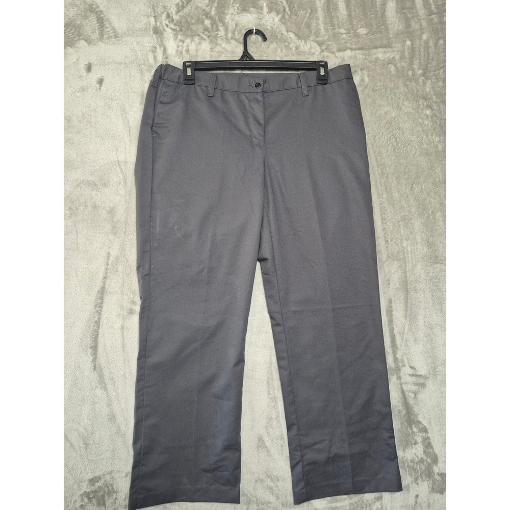 Aramark Pink Zipper Collection Charcoal Gray Work Pants Womens 16 28 Inseam